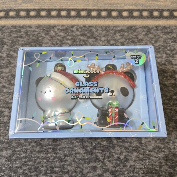 Mimicoco Kawaii Friends Glass Ornaments, Set of 2, 3.5" Tall - Picture 1 of 3